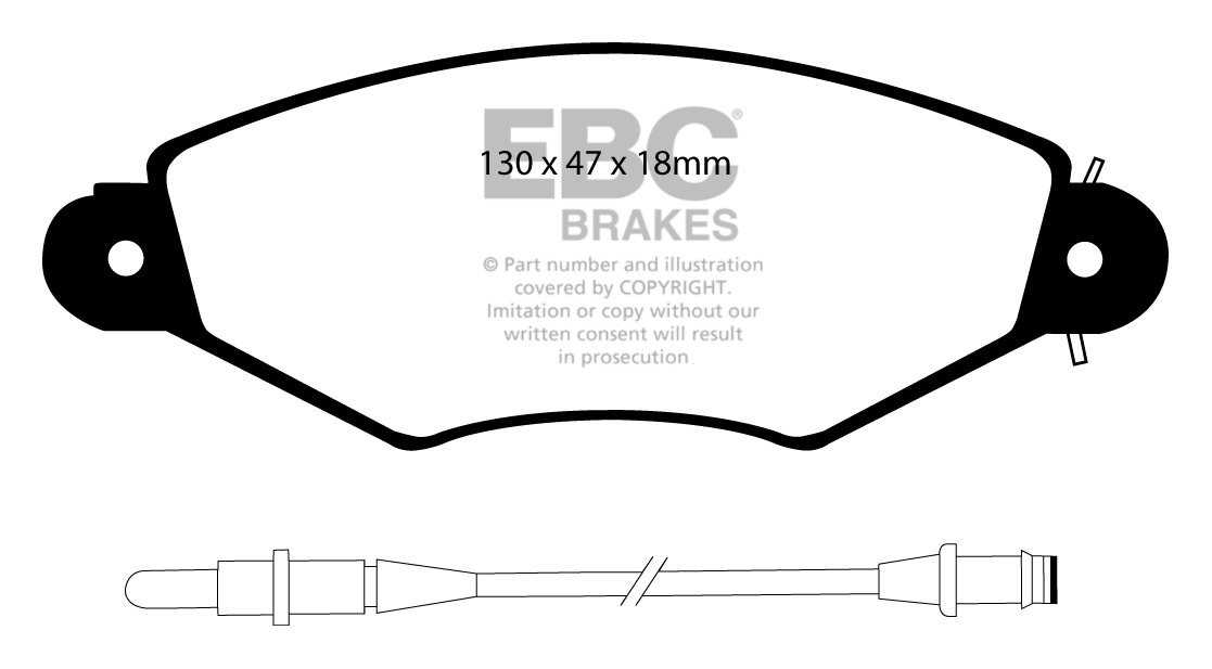 EBC Brakes RENAULT Kangoo 1.9 D 2001-2003 Remblokken voorzijde