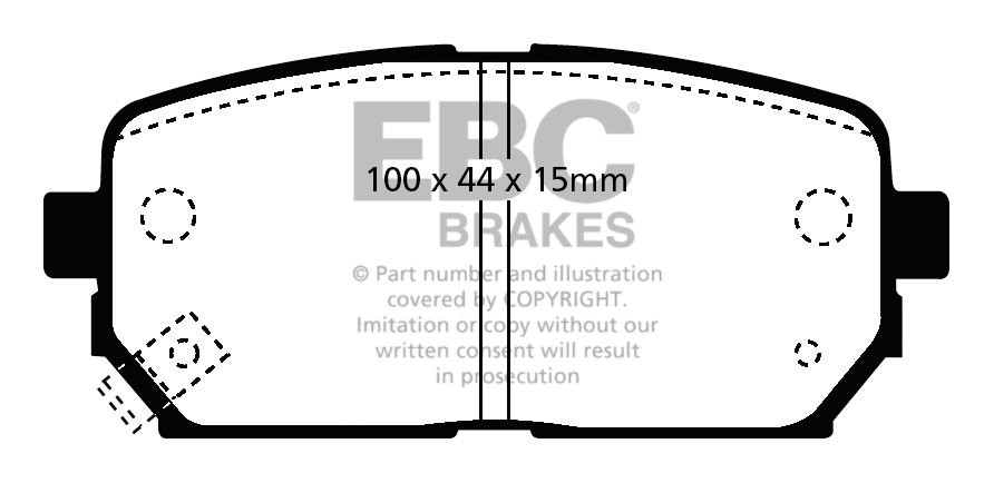 EBC Brakes KIA Carens 2.0 2006-.. Remblokken achterzijde greenst