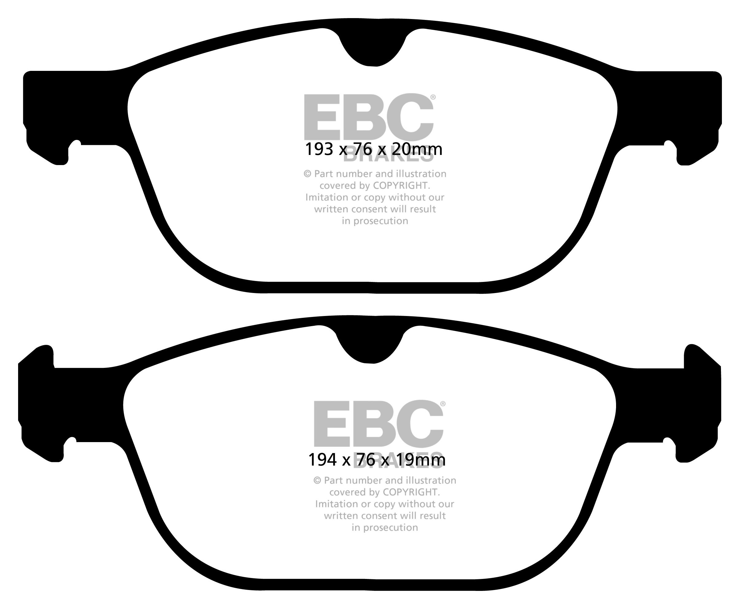 EBC Brakes VOLVO XC60 2.4 TD (175) 2009-2010 Remblokken voorzijd
