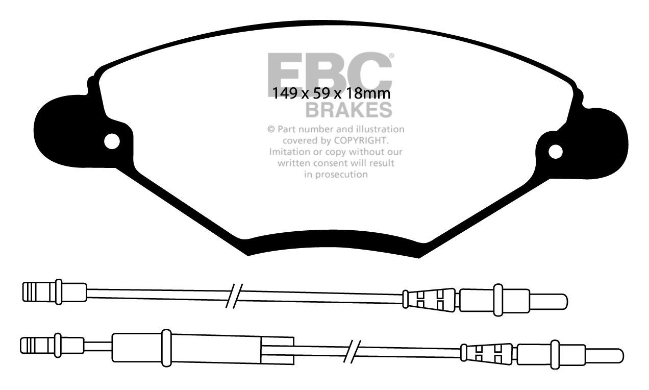 EBC Brakes CITROEN C5 1.6 TD 2005-2008 Remblokken voorzijde