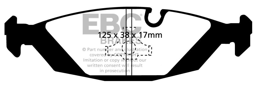 EBC Brakes BMW M5 3.5 (E28) 85-88 Remblokken achterzijde yellows