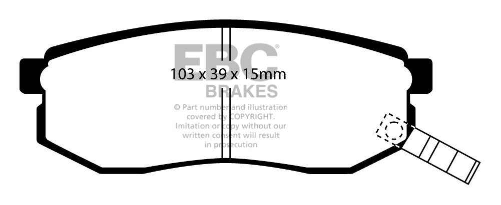 EBC Brakes KIA Joice 2.0 99-2002 Remblokken achterzijde