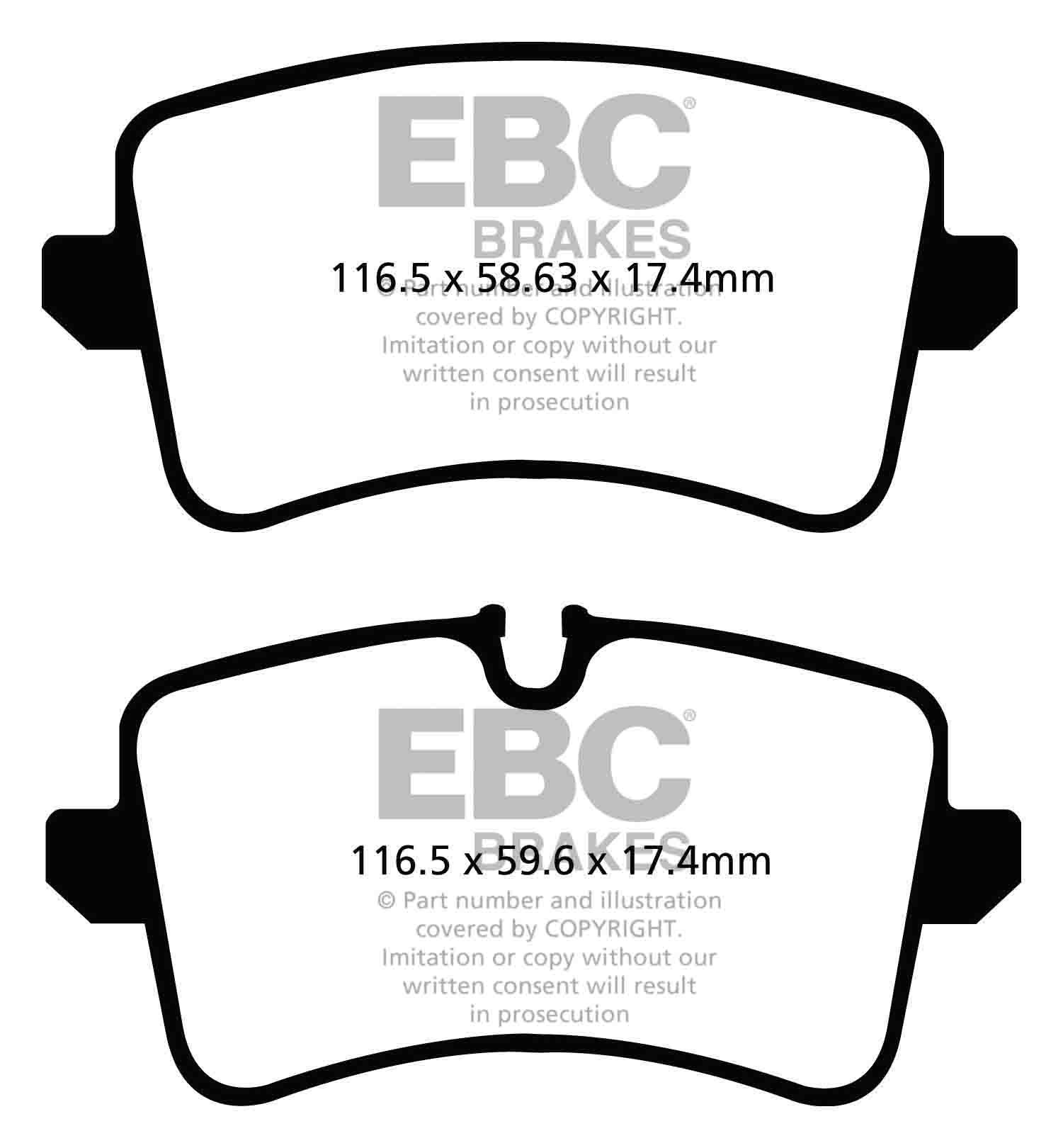 EBC Brakes AUDI A6 4G 2.0 TD -177 2011-.. Remblokken achterzijde