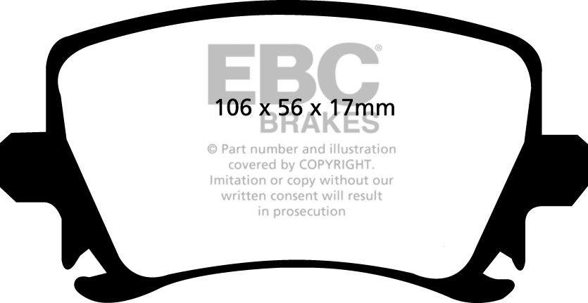 EBC Brakes VW Golf VI 1.6 TD 2009-.. Remblokken achterzijde