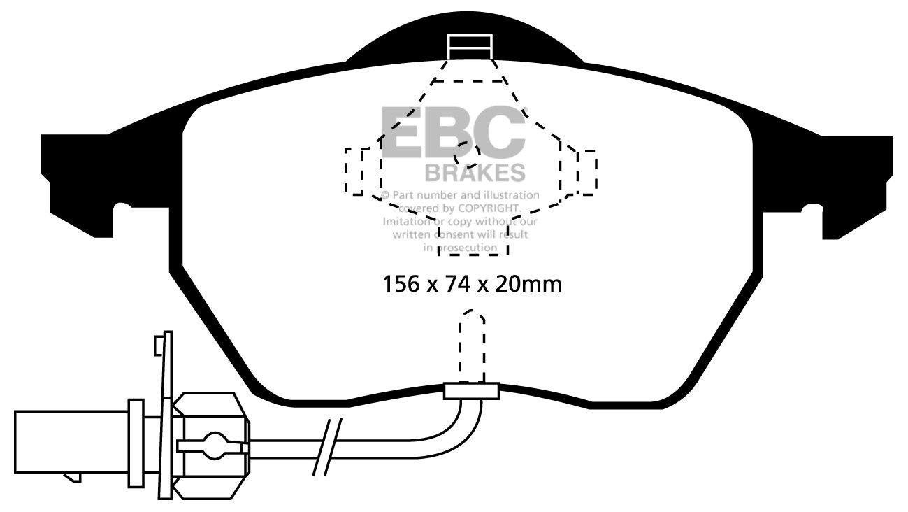 EBC Brakes AUDI A6 C5 Quattro 1.8 Turbo (4 Pad Set) 2001-2004 Re
