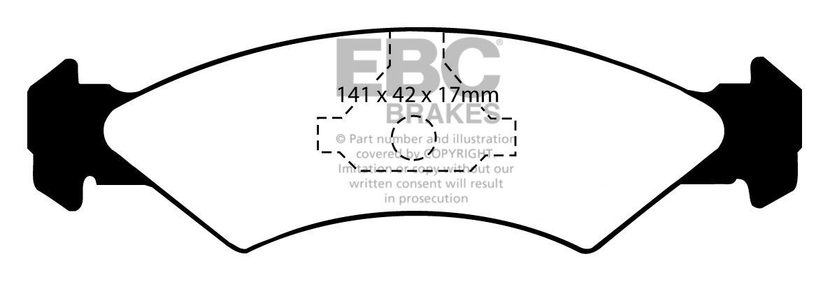 EBC Brakes FORD Fiesta 1.4 83-89 Remblokken voorzijde greenstuff