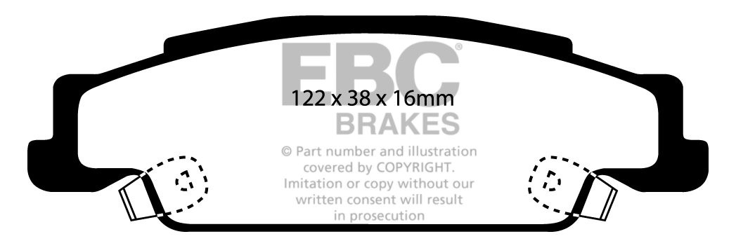 EBC Brakes CADILLAC STS 3.6 2009-.. Remblokken achterzijde green