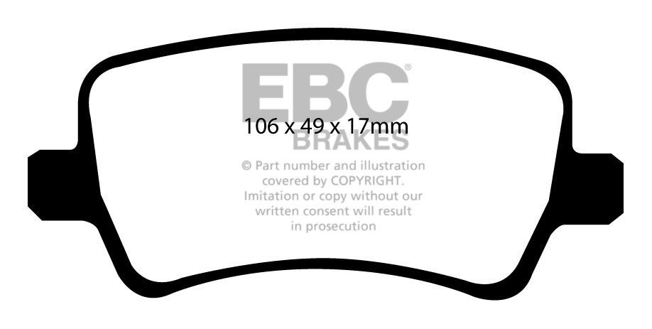 EBC Brakes VOLVO S60 3.0 Turbo T6 2010-.. Remblokken achterzijde