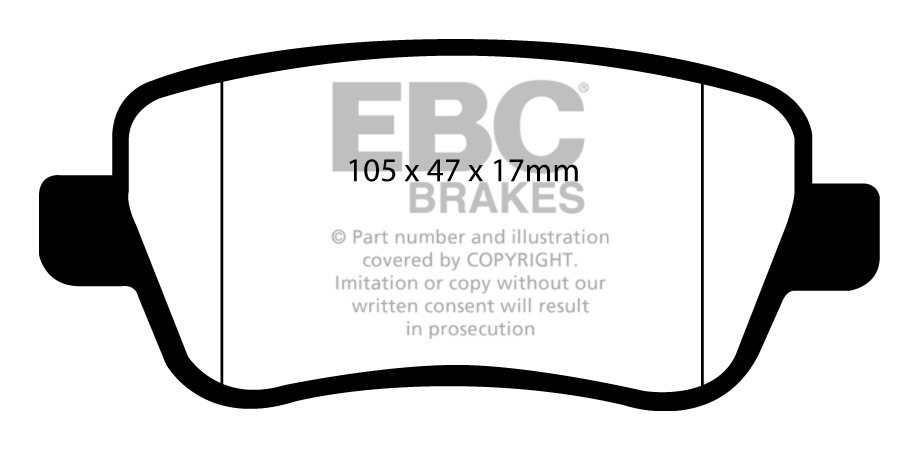 EBC Brakes FIAT Croma 2.2 2005-.. Remblokken achterzijde greenst