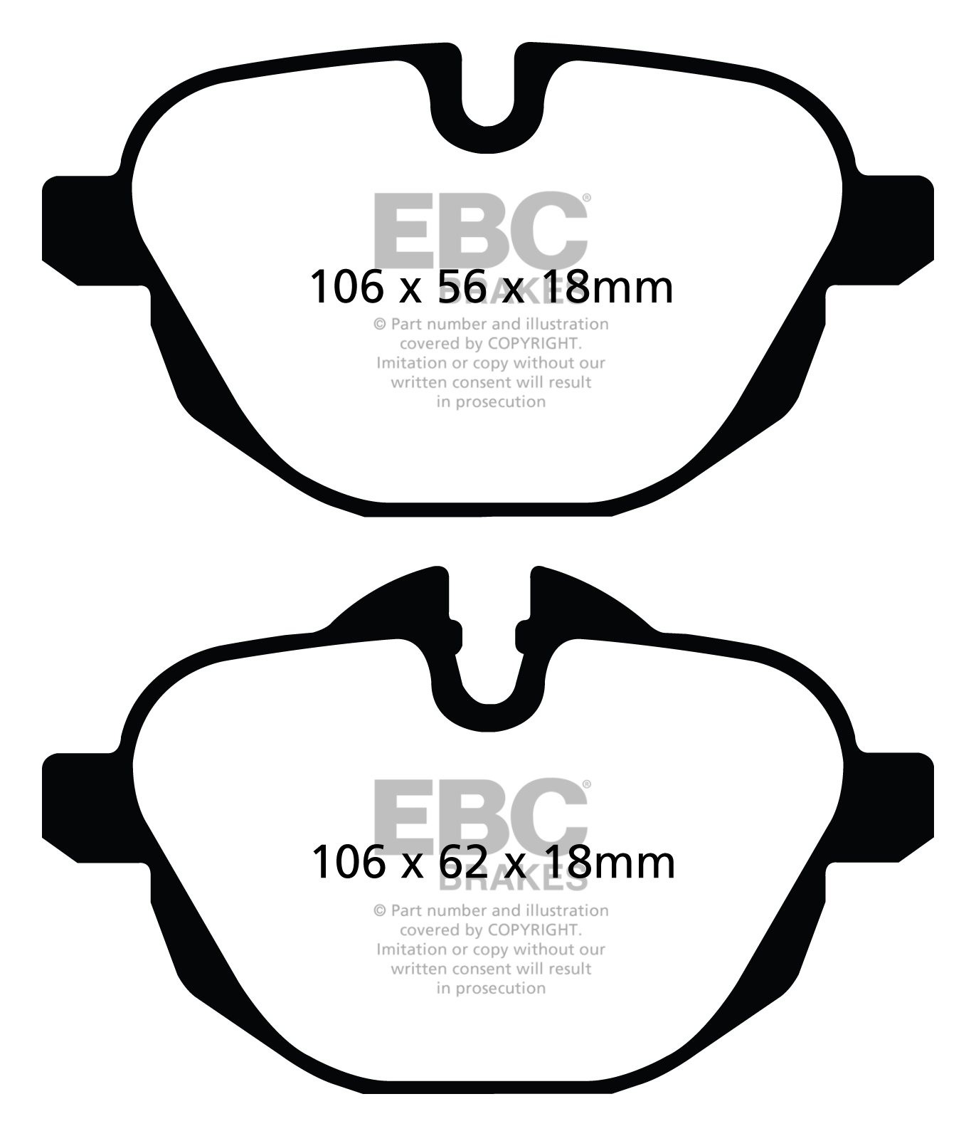 EBC Brakes BMW 523 3.0 (F11) 2010-.. Remblokken achterzijde
