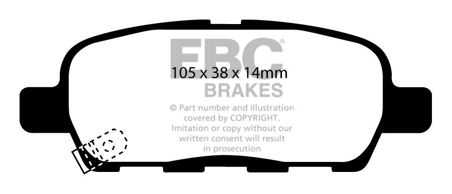 EBC Brakes INFINITI FX45 4.5 2006-.. Remblokken achterzijde yell
