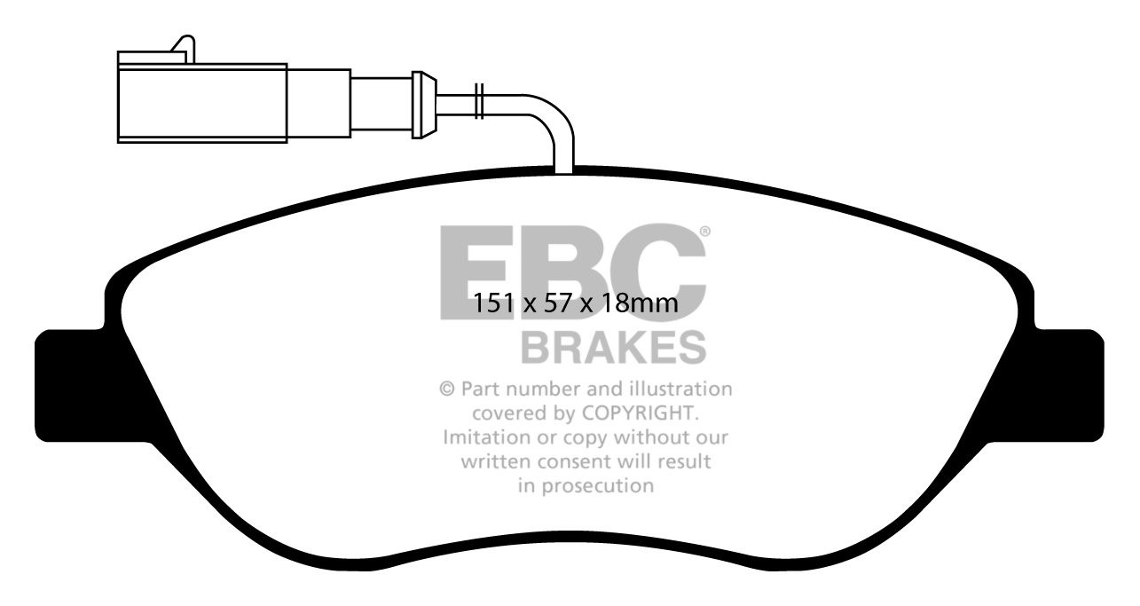EBC Brakes FIAT Stilo 1.9 TD (150) 2005-2007 Remblokken voorzijd