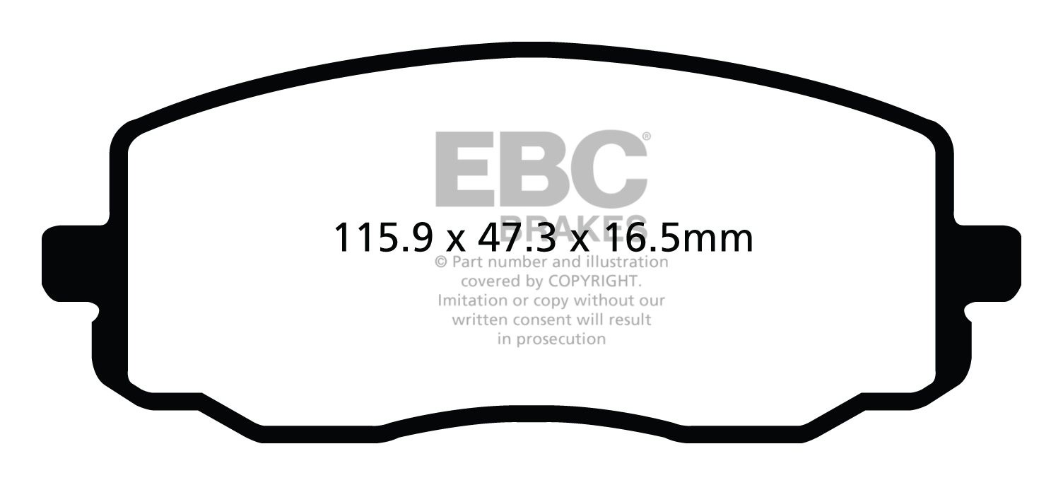 EBC Brakes HYUNDAI i-20 1.4 2008-2009 Remblokken voorzijde