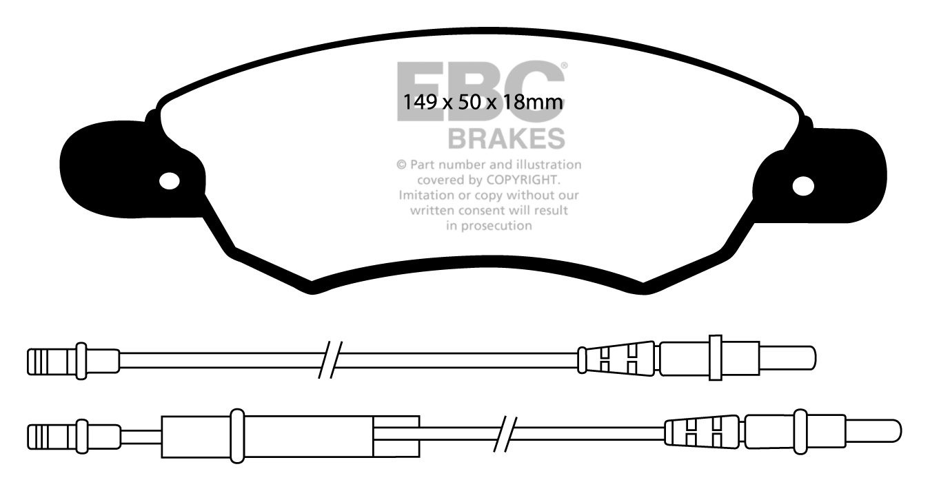 EBC Brakes CITROEN C5 1.6 TD 2005-2008 Remblokken voorzijde
