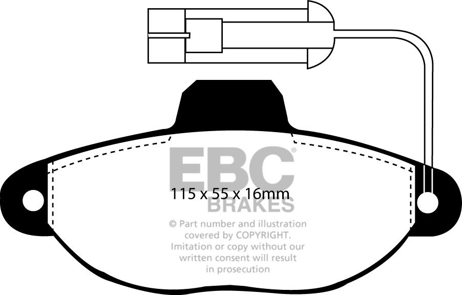 EBC Brakes FIAT Punto 1.7 D 95-98 Remblokken voorzijde greenstuf