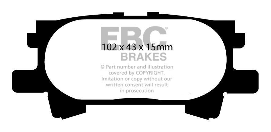 EBC Brakes LEXUS RX350 3.5 2006-2009 Remblokken achterzijde