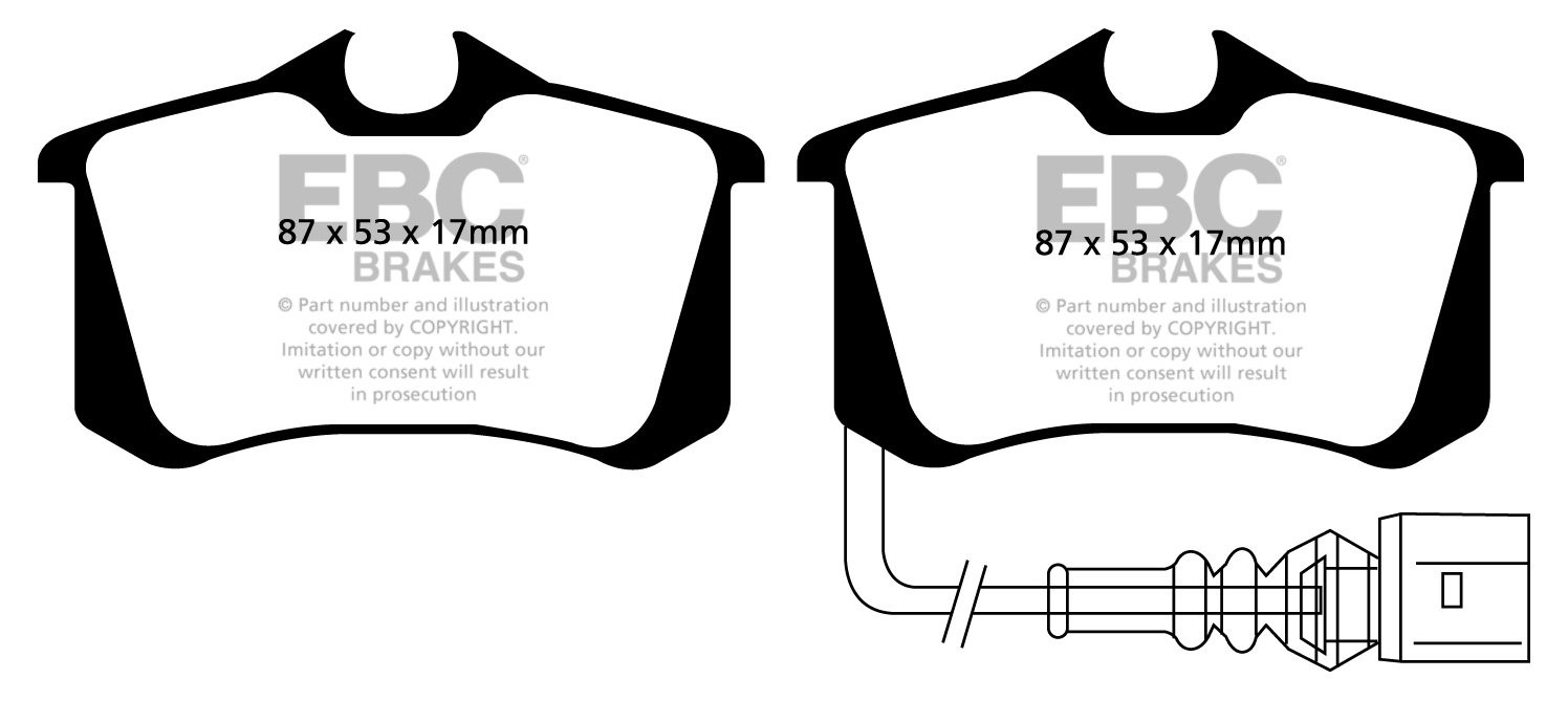 EBC Brakes VW Golf VI 1.6 2009-.. Remblokken achterzijde