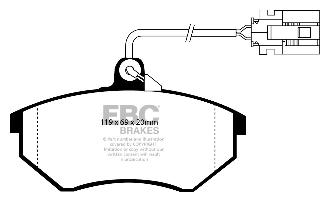 EBC Brakes VW Golf III 2.8 92-95 Remblokken voorzijde redstuff