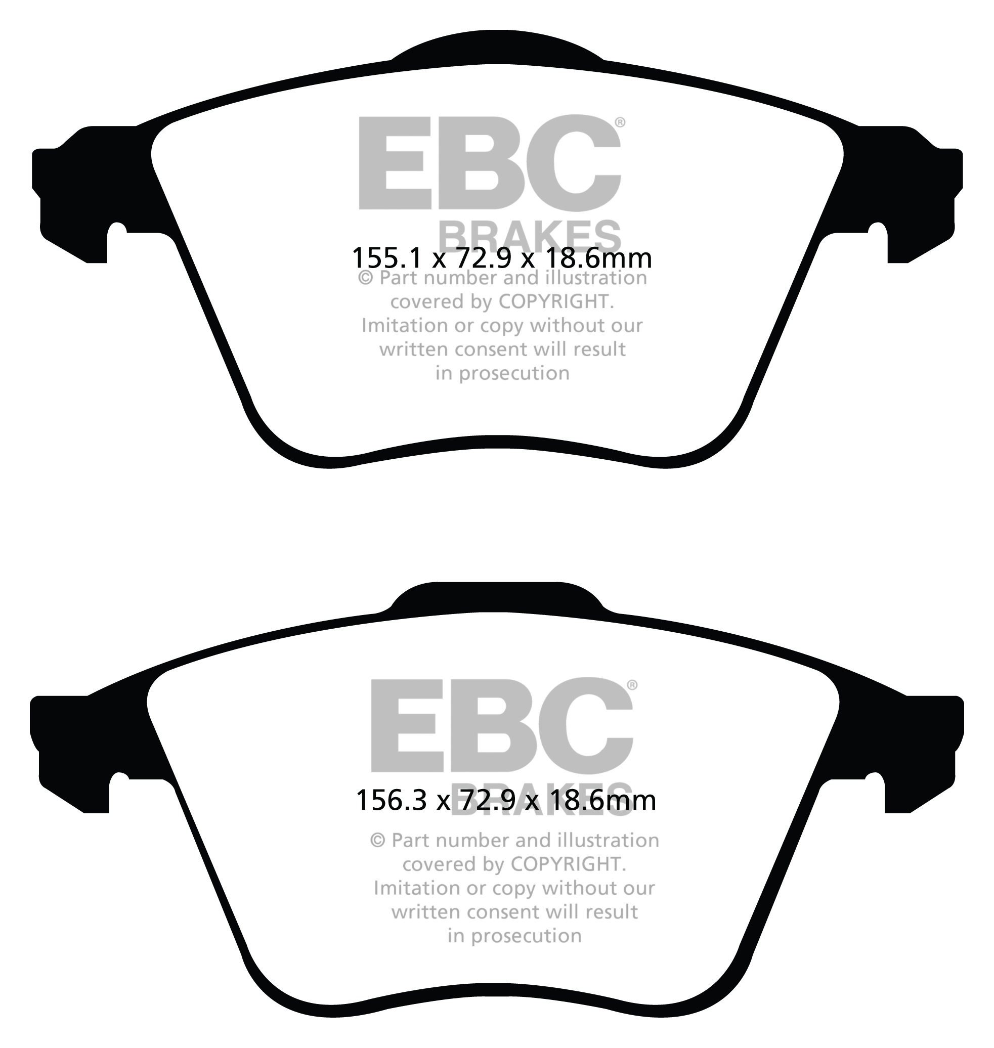 EBC Brakes VOLVO S40 2.4 TD 2006-.. Remblokken voorzijde greenst