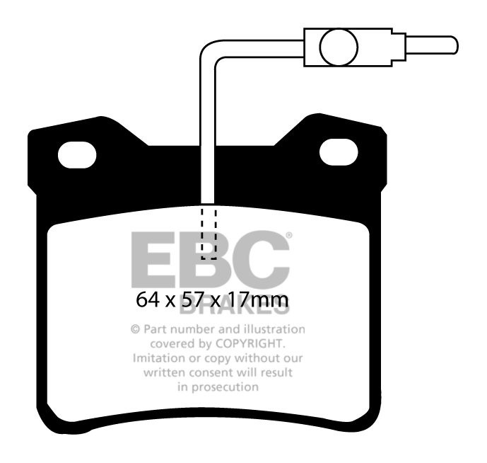 EBC Brakes PEUGEOT 607 2.2 2000-2005 Remblokken achterzijde gree